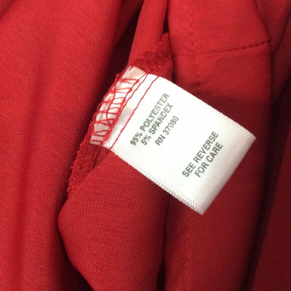 Cato Women’s Plus Size 22/24 Button Up Blouse Red Long Sleeve Stretch Fitted - Picture 4 of 10